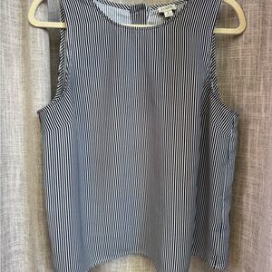 J. Crew Factory Women's Striped Sleeveless Top - navy and White medium